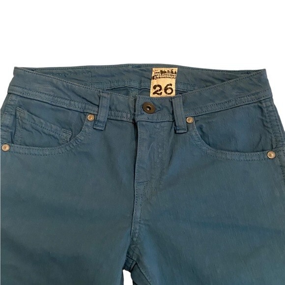 Volcom youth slim straight skater jeans size 26 or juniors size 1 teal blue NWOT - Picture 6 of 10